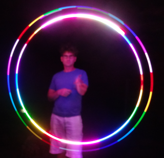 Circular colors as the controller flies through the air