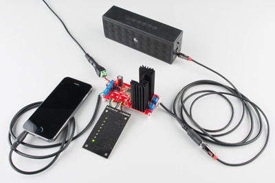 Demo of Touch Pot controlling volume of stereo amplifier