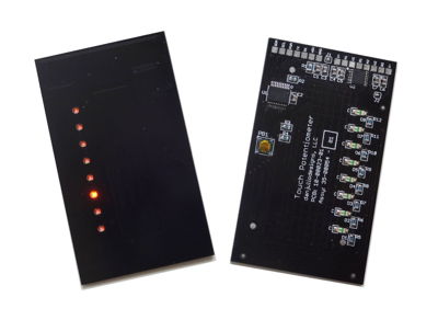 Front and back of danjuliodesigns version of Touch Pot PCB