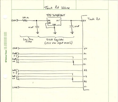 Touch Pot Volume control wiring diagram