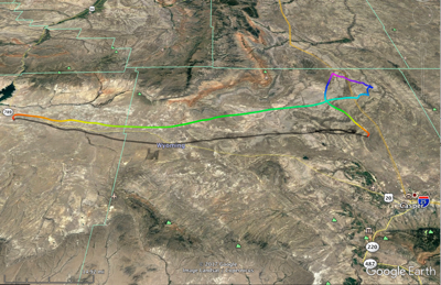 Balloon flight path in 3D thanks to google earth