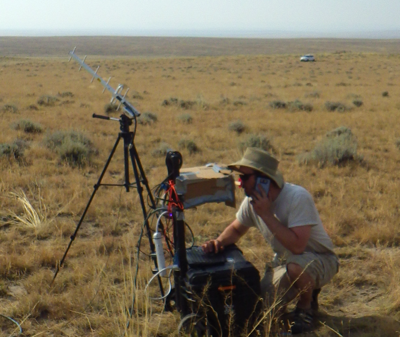 Andrew looking at telemetry near the launch site