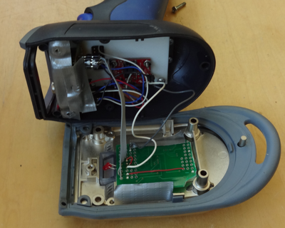 IR Temperature monitor internals showing wiring