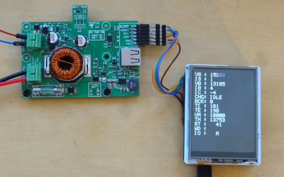 MPPT Solar Charger displaying data