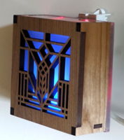 Laser cut LED nightlight lit sky blue