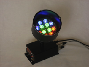 RGB DMX fixture showing HB LEDs