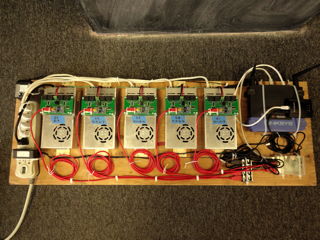 System controller showing five PSUs and Octo Controllers with Pi and Beaglebone black