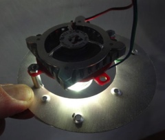 LED array mounted with fan
