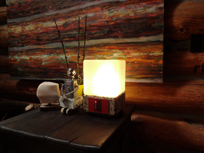Cork and glass LED Lamp